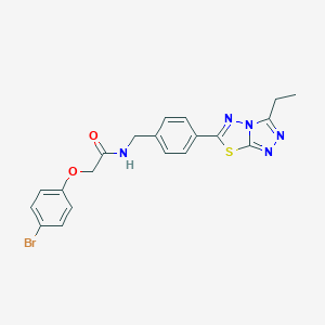 molecular formula C20H18BrN5O2S B243283 2-(4-bromophenoxy)-N-[4-(3-ethyl[1,2,4]triazolo[3,4-b][1,3,4]thiadiazol-6-yl)benzyl]acetamide 