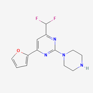 B2432831 4-(Difluoromethyl)-6-(2-furyl)-2-piperazin-1-ylpyrimidine CAS No. 861438-09-7