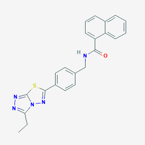 molecular formula C23H19N5OS B243284 N-[4-(3-ethyl[1,2,4]triazolo[3,4-b][1,3,4]thiadiazol-6-yl)benzyl]-1-naphthamide 