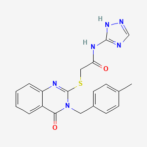 molecular formula C20H18N6O2S B2432843 2-((3-(4-甲基苄基)-4-氧代-3,4-二氢喹唑啉-2-基)硫代)-N-(4H-1,2,4-三唑-3-基)乙酰胺 CAS No. 1115976-49-2