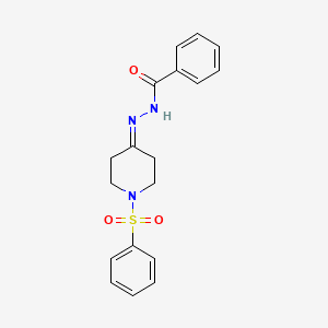 molecular formula C18H19N3O3S B2432844 N'-[1-(苯磺酰基)-4-哌啶亚甲基]苯甲酰肼 CAS No. 478248-16-7