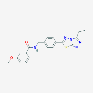 molecular formula C20H19N5O2S B243285 N-[4-(3-ethyl[1,2,4]triazolo[3,4-b][1,3,4]thiadiazol-6-yl)benzyl]-3-methoxybenzamide 