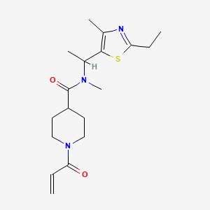 B2432854 N-[1-(2-Ethyl-4-methyl-1,3-thiazol-5-yl)ethyl]-N-methyl-1-prop-2-enoylpiperidine-4-carboxamide CAS No. 2361764-22-7