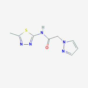 molecular formula C8H9N5OS B2432858 N-(5-methyl-1,3,4-thiadiazol-2-yl)-2-(1H-pyrazol-1-yl)acetamide CAS No. 1207010-24-9