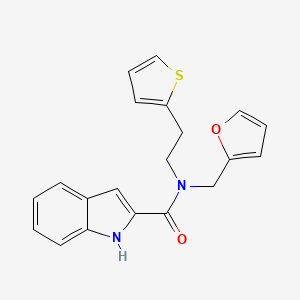N-(furan-2-ylmethyl)-N-(2-(thiophen-2-yl)ethyl)-1H-indole-2-carboxamide