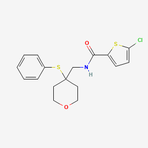 molecular formula C17H18ClNO2S2 B2432861 5-氯-N-((4-(苯硫基)四氢-2H-吡喃-4-基)甲基)噻吩-2-甲酰胺 CAS No. 1797955-53-3