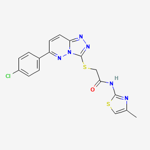 2-((6-(4-chlorophenyl)-[1,2,4]triazolo[4,3-b]pyridazin-3-yl)thio)-N-(4-methylthiazol-2-yl)acetamide