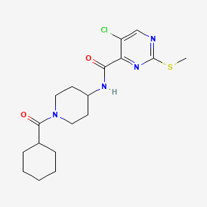 molecular formula C18H25ClN4O2S B2432866 5-chloro-N-(1-cyclohexanecarbonylpiperidin-4-yl)-2-(methylsulfanyl)pyrimidine-4-carboxamide CAS No. 1209080-50-1