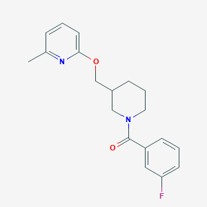 molecular formula C19H21FN2O2 B2432868 (3-Fluorophenyl)-[3-[(6-methylpyridin-2-yl)oxymethyl]piperidin-1-yl]methanone CAS No. 2380058-33-1