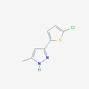 molecular formula C8H7ClN2S B2432869 3-(5-氯噻吩-2-基)-5-甲基-1H-吡唑 CAS No. 1025353-98-3