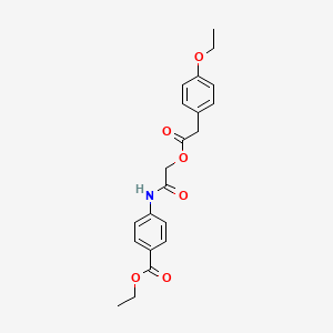 molecular formula C21H23NO6 B2432870 苯甲酸乙酯-4-[({[(4-乙氧苯基)乙酰]氧}乙酰)氨基] CAS No. 1323932-20-2