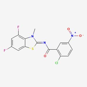 molecular formula C15H8ClF2N3O3S B2432875 2-chloro-N-(4,6-difluoro-3-methyl-1,3-benzothiazol-2-ylidene)-5-nitrobenzamide CAS No. 868375-86-4