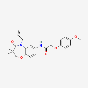 molecular formula C23H26N2O5 B2432876 N-(5-allyl-3,3-dimethyl-4-oxo-2,3,4,5-tetrahydrobenzo[b][1,4]oxazepin-7-yl)-2-(4-methoxyphenoxy)acetamide CAS No. 921521-30-4