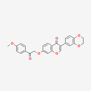 molecular formula C26H20O7 B2432878 3-(2,3-Dihydro-1,4-benzodioxin-6-yl)-7-[2-(4-methoxyphenyl)-2-oxoethoxy]chromen-4-one CAS No. 858770-21-5