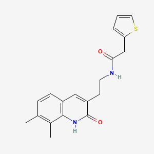 molecular formula C19H20N2O2S B2432880 N-[2-(7,8-dimethyl-2-oxo-1H-quinolin-3-yl)ethyl]-2-thiophen-2-ylacetamide CAS No. 851407-56-2