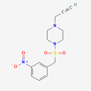 molecular formula C14H17N3O4S B2432886 1-[(3-Nitrophenyl)methanesulfonyl]-4-(prop-2-yn-1-yl)piperazine CAS No. 2094310-12-8