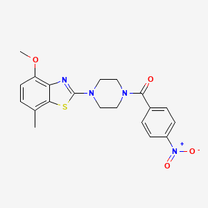 molecular formula C20H20N4O4S B2432889 (4-(4-Methoxy-7-methylbenzo[d]thiazol-2-yl)piperazin-1-yl)(4-nitrophenyl)methanone CAS No. 897486-68-9