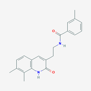 molecular formula C21H22N2O2 B2432891 N-(2-(7,8-Dimethyl-2-oxo-1,2-dihydroquinolin-3-yl)ethyl)-3-methylbenzamide CAS No. 851408-14-5