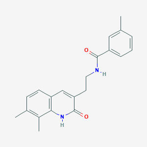 molecular formula C21H22N2O2 B2432891 N-(2-(7,8-二甲基-2-氧代-1,2-二氢喹啉-3-基)乙基)-3-甲基苯甲酰胺 CAS No. 851408-14-5