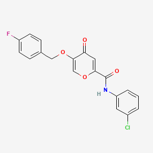 molecular formula C19H13ClFNO4 B2432920 N-(3-chlorophenyl)-5-((4-fluorobenzyl)oxy)-4-oxo-4H-pyran-2-carboxamide CAS No. 1021093-79-7