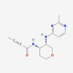 molecular formula C14H18N4O2 B2432921 N-[(3S,4S)-3-[(2-Methylpyrimidin-4-yl)amino]oxan-4-yl]but-2-ynamide CAS No. 2223581-68-6