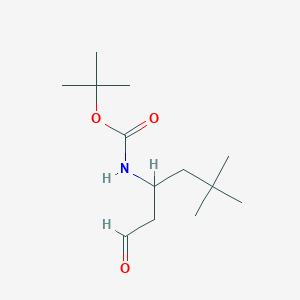 molecular formula C13H25NO3 B2432924 tert-butyl N-(5,5-dimethyl-1-oxohexan-3-yl)carbamate CAS No. 2172547-51-0
