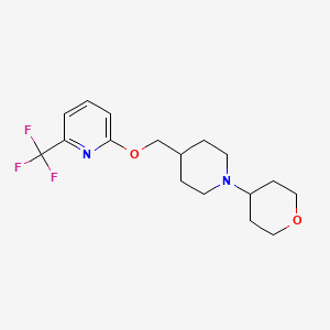 molecular formula C17H23F3N2O2 B2432928 2-[[1-(Oxan-4-yl)piperidin-4-yl]methoxy]-6-(trifluoromethyl)pyridine CAS No. 2380061-87-8