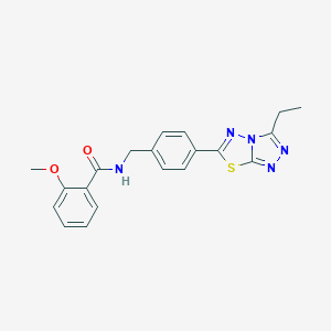 molecular formula C20H19N5O2S B243293 N-[4-(3-ethyl[1,2,4]triazolo[3,4-b][1,3,4]thiadiazol-6-yl)benzyl]-2-methoxybenzamide 