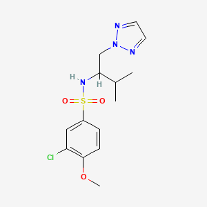 molecular formula C14H19ClN4O3S B2432932 3-chloro-4-methoxy-N-(3-methyl-1-(2H-1,2,3-triazol-2-yl)butan-2-yl)benzenesulfonamide CAS No. 2034541-87-0