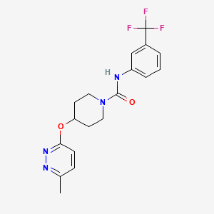 molecular formula C18H19F3N4O2 B2432947 4-((6-甲基吡啶嗪-3-基)氧基)-N-(3-(三氟甲基)苯基)哌啶-1-甲酰胺 CAS No. 1797187-19-9