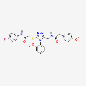 N-(4-fluorophenyl)-2-((4-(2-methoxyphenyl)-5-((2-(4-methoxyphenyl)acetamido)methyl)-4H-1,2,4-triazol-3-yl)thio)acetamide