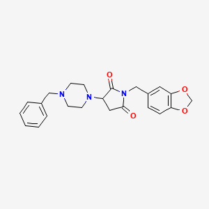 molecular formula C23H25N3O4 B2432954 1-(苯并[d][1,3]二氧杂环-5-基甲基)-3-(4-苄基哌嗪-1-基)吡咯烷-2,5-二酮 CAS No. 924861-19-8