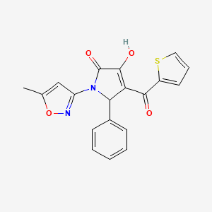 3-hydroxy-1-(5-methylisoxazol-3-yl)-5-phenyl-4-(thiophene-2-carbonyl)-1H-pyrrol-2(5H)-one