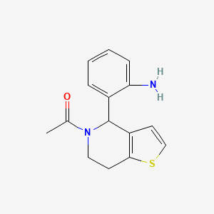 molecular formula C15H16N2OS B2432957 1-[4-(2-Aminophenyl)-6,7-dihydro-4H-thieno[3,2-c]pyridin-5-yl]ethanone CAS No. 2445784-28-9