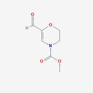 molecular formula C7H9NO4 B2432958 6-甲酰基-3,4-二氢-2H-恶嗪-4-羧酸甲酯 CAS No. 2137574-52-6