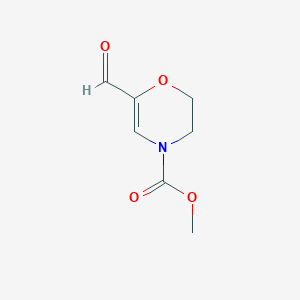 molecular formula C7H9NO4 B2432958 6-formil-3,4-dihidro-2H-oxazina-4-carboxilato de metilo CAS No. 2137574-52-6