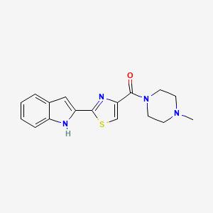 molecular formula C17H18N4OS B2432959 (2-(1H-indol-2-yl)thiazol-4-yl)(4-methylpiperazin-1-yl)methanone CAS No. 1171613-05-0