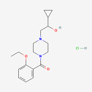 molecular formula C18H27ClN2O3 B2432965 (4-(2-环丙基-2-羟乙基)哌嗪-1-基)(2-乙氧苯基)甲酮盐酸盐 CAS No. 1396748-40-5