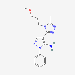 molecular formula C16H20N6O B2432971 4-[4-(3-methoxypropyl)-5-methyl-4H-1,2,4-triazol-3-yl]-1-phenyl-1H-pyrazol-5-amine CAS No. 956763-70-5