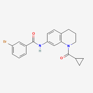 molecular formula C20H19BrN2O2 B2432984 3-bromo-N-(1-cyclopropanecarbonyl-1,2,3,4-tetrahydroquinolin-7-yl)benzamide CAS No. 898423-78-4