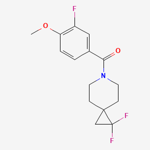 molecular formula C15H16F3NO2 B2432991 (1,1-Difluoro-6-azaspiro[2.5]octan-6-yl)(3-fluoro-4-methoxyphenyl)methanone CAS No. 2097910-18-2