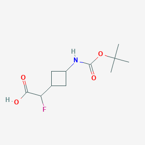molecular formula C11H18FNO4 B2433017 2-Fluoro-2-[3-[(2-methylpropan-2-yl)oxycarbonylamino]cyclobutyl]acetic acid CAS No. 2300119-14-4