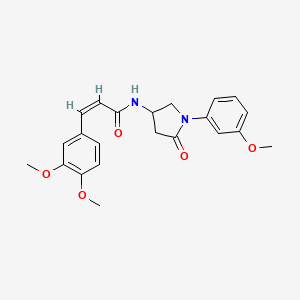 (2Z)-3-(3,4-dimethoxyphenyl)-N-[1-(3-methoxyphenyl)-5-oxopyrrolidin-3-yl]acrylamide