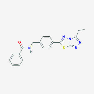 molecular formula C19H17N5OS B243302 N-[4-(3-ethyl[1,2,4]triazolo[3,4-b][1,3,4]thiadiazol-6-yl)benzyl]benzamide 