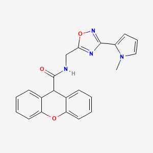 molecular formula C22H18N4O3 B2433028 N-((3-(1-methyl-1H-pyrrol-2-yl)-1,2,4-oxadiazol-5-yl)methyl)-9H-xanthene-9-carboxamide CAS No. 2034453-16-0