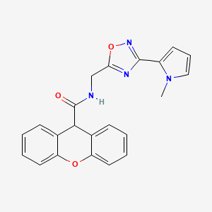 molecular formula C22H18N4O3 B2433028 N-((3-(1-メチル-1H-ピロール-2-イル)-1,2,4-オキサジアゾール-5-イル)メチル)-9H-キサンテン-9-カルボキサミド CAS No. 2034453-16-0