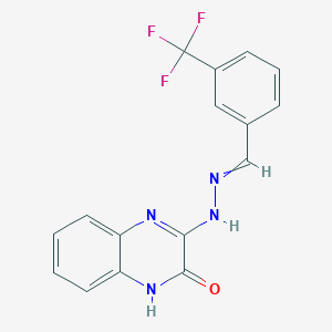 3-(trifluoromethyl)benzenecarbaldehyde N-(3-oxo-3,4-dihydro-2-quinoxalinyl)hydrazone