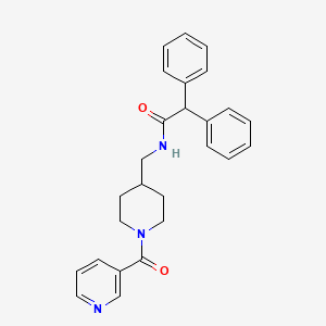 molecular formula C26H27N3O2 B2433042 N-((1-nicotinoylpiperidin-4-yl)methyl)-2,2-diphenylacetamide CAS No. 1396583-65-5