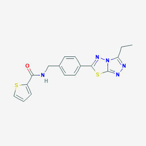 molecular formula C17H15N5OS2 B243305 N-[4-(3-ethyl[1,2,4]triazolo[3,4-b][1,3,4]thiadiazol-6-yl)benzyl]thiophene-2-carboxamide 