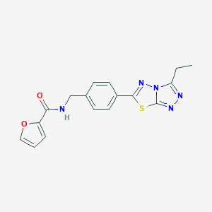molecular formula C17H15N5O2S B243306 N-[4-(3-ethyl[1,2,4]triazolo[3,4-b][1,3,4]thiadiazol-6-yl)benzyl]-2-furamide 